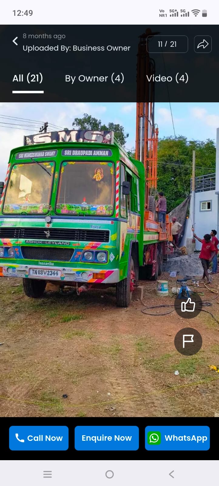 Worker checking drilling soil sand type